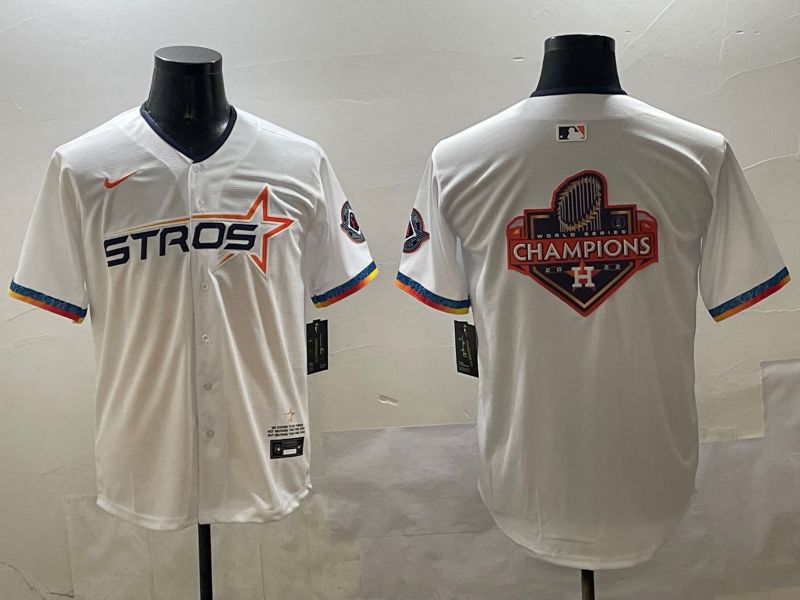 Men Houston Astros Blank White Fourth generation Joint Name 2025 Nike MLB Jersey style 17